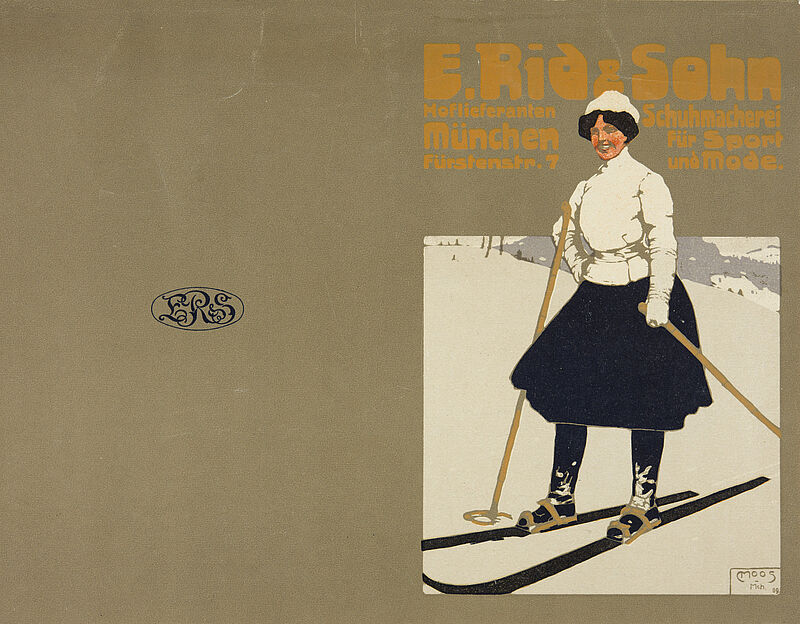 Carl Moos, „E. Rid & Sohn / Hoflieferanten / München / Fürstenstr. 7 / Schuhmacherei für Sport und Mode.“ (Originaltitel), 1909