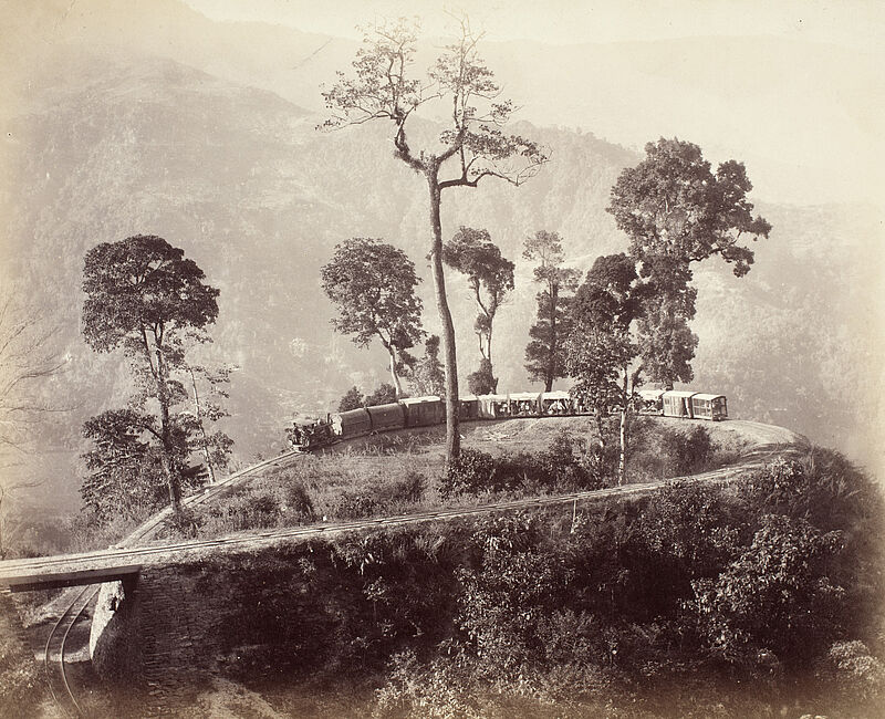 Himalayan Railway, Bahnschleife bei Tindharia, Darjeeling, West Bengalen, Indien, um 1880