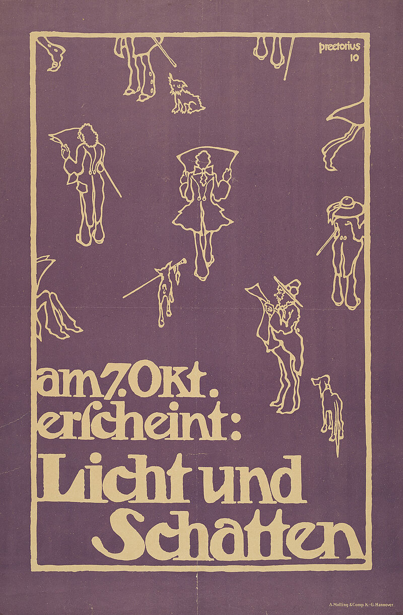 Emil Preetorius, „Am 7. Okt. erscheint: Licht und Schatten“ (Originaltitel), 1910