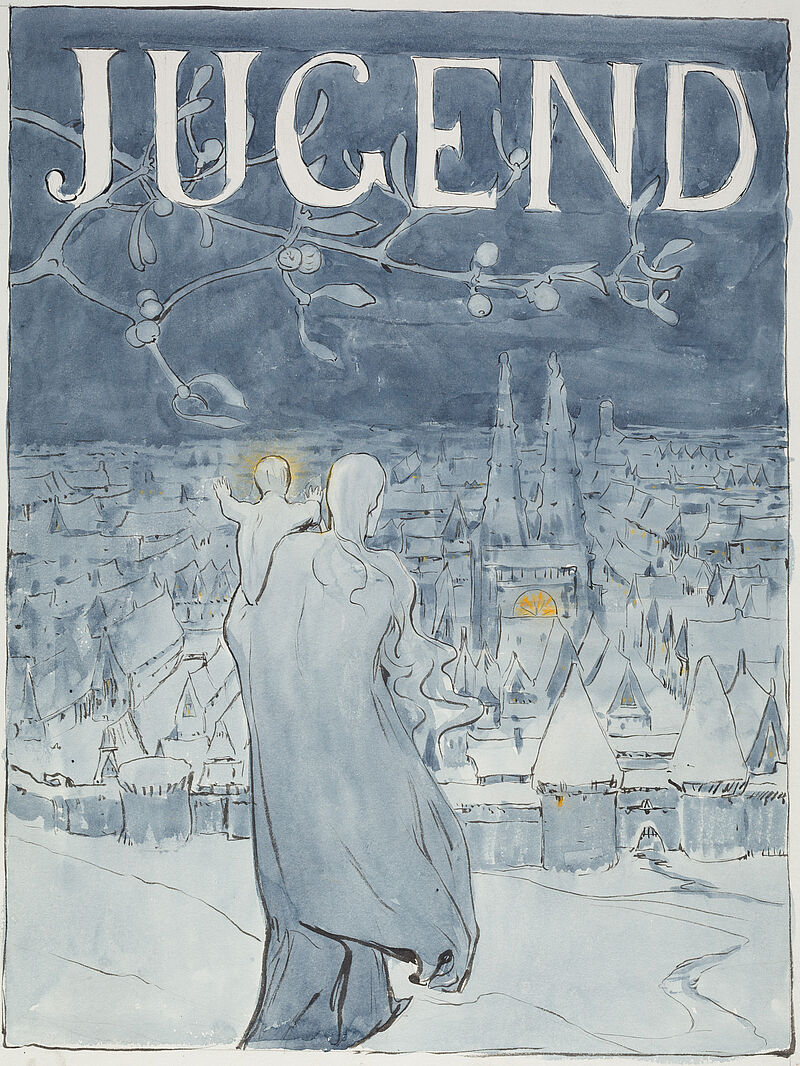 Fritz Erler, Entwurf für das Cover der Jugend, 1896