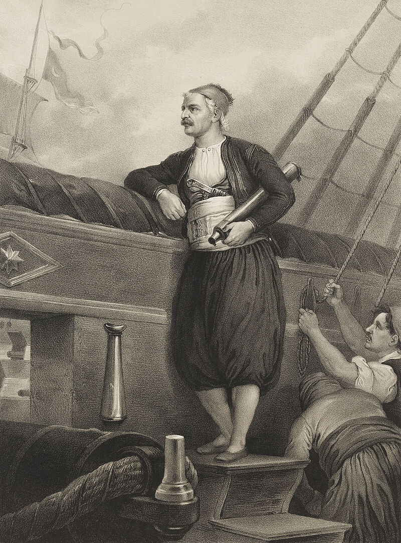 Johann Baptist Kuhn, Peter Hess, A. Miaulis schlägt die türkische Flotte bei Kos, um 1845