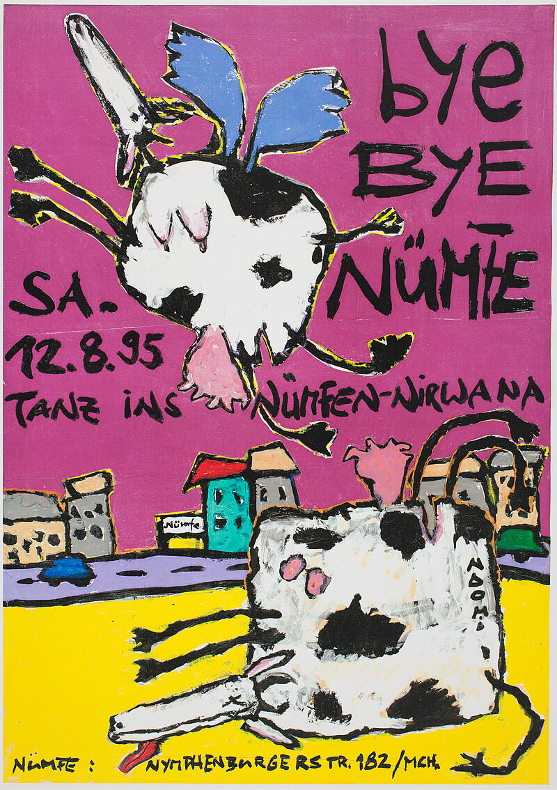 Naomi Lawrence, Plakat "bye Bye Nümfe – Tanz ins Nümfen-Nirwana", 1995