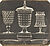 Ludwig Belitski, Drei venezianische Glasgefäße, gepresst und mit Buckeln, halbe Naturgröße, 15. Jahrhundert (aus: Vorbilder für Handwerker und Fabrikanten...), vor 1855