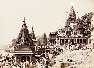 Samuel Bourne, Benares: Vishnu Pagode, um 1870