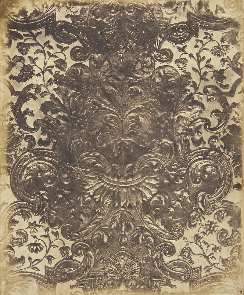 Ludwig Belitski, Gepresste Ledertapete, Gold auf lichtem Grund, Anfang des 18. Jahrhunderts (aus: Vorbilder für Handwerker und Fabrikanten...), vor 1855