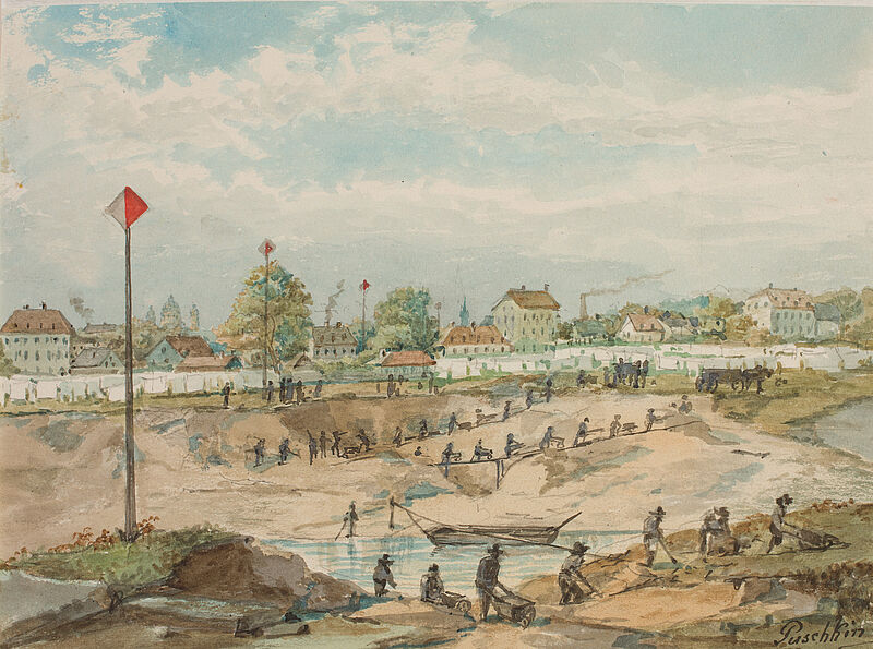 Joseph Puschkin, Vorarbeiten zum Bau der Prinzregentenbrücke, 1890