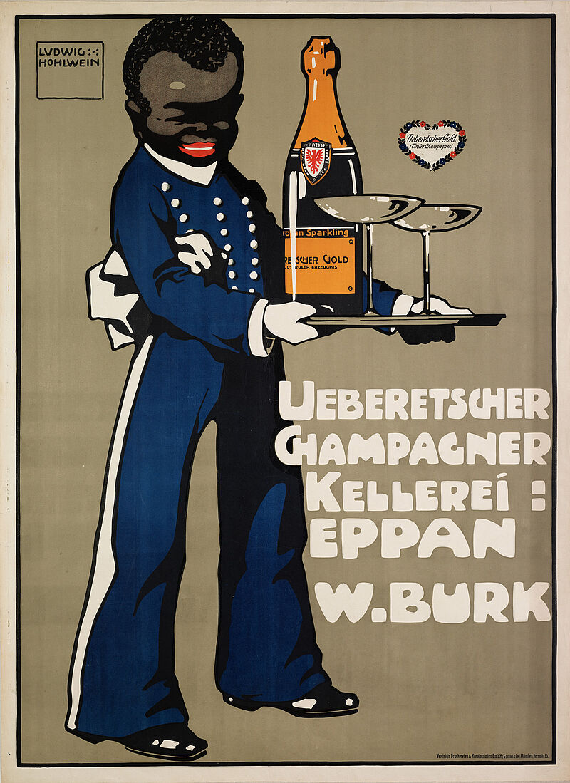 Ludwig Hohlwein, „UEBERETSCHER CHAMPAGNER KELLEREI: EPPAN W. BURK“ (Originaltitel), 1909