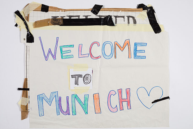 Poster, Handschrift (bunt) "Welcome to Munich"