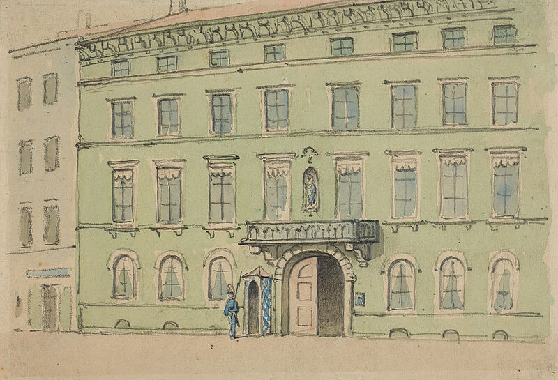 August Seidel, Landtagsgebäude an der Prannerstraße, um 1885