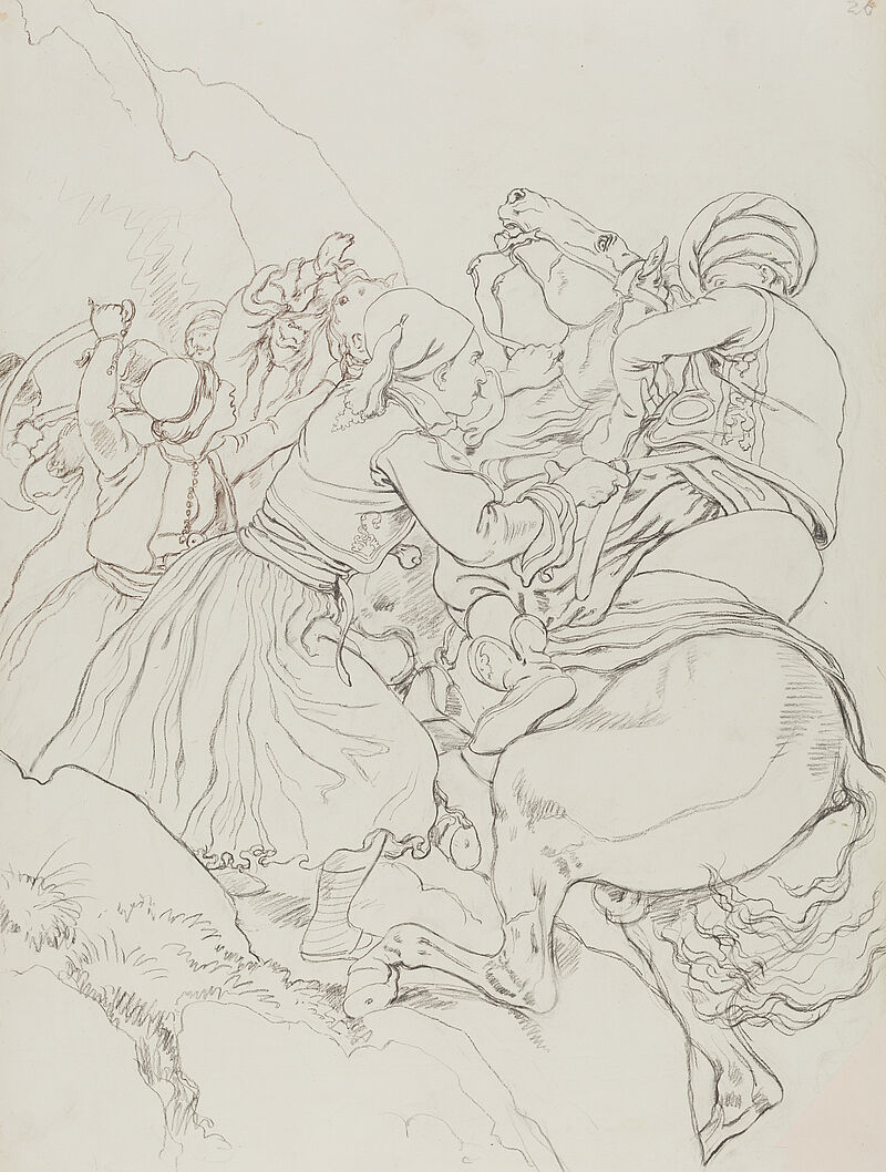 Peter Hess, Nikitas schlägt in den Dervenen die Reiterei des Dram Ali, 1841–1844