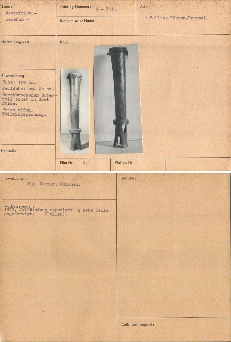 Einfellige Zylindertrommel mit Keilringspannung, vor 1937