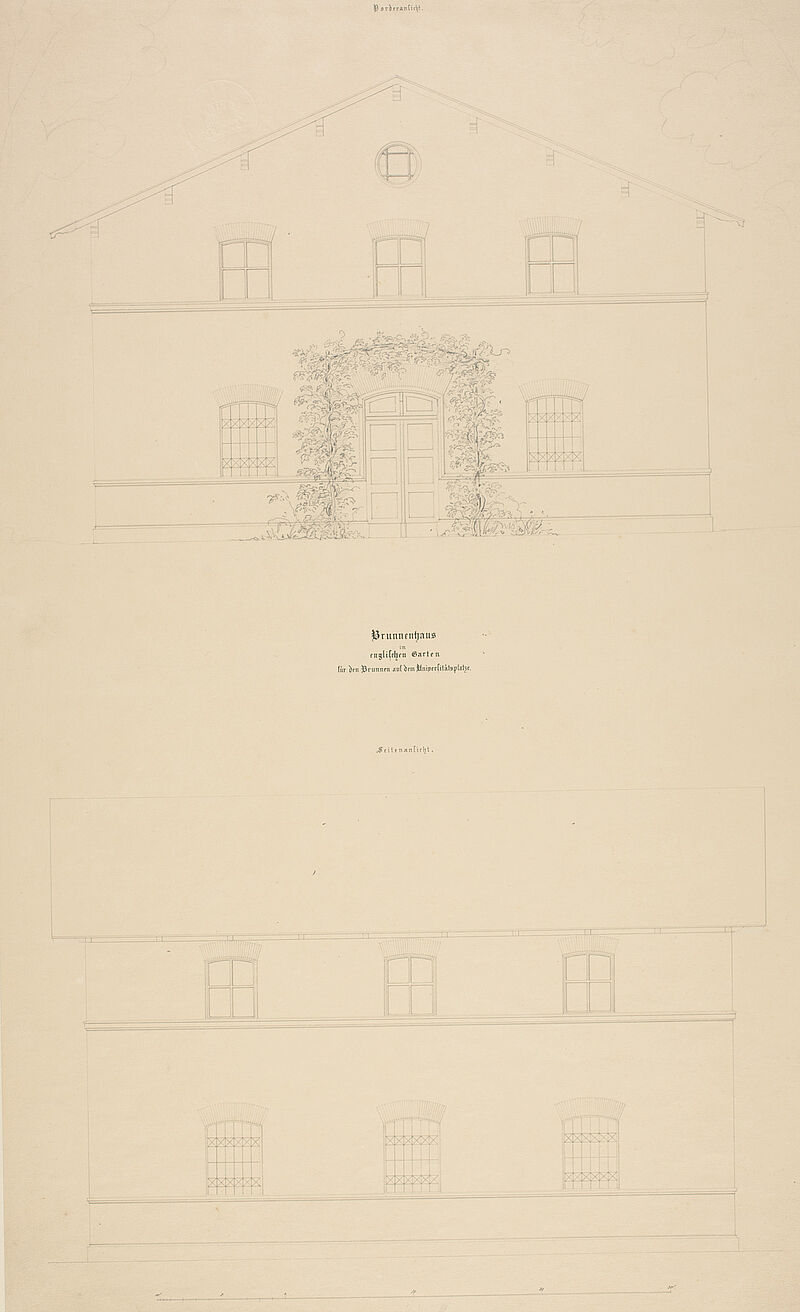 Friedrich von Gärtner, Entwurf Brunnenhaus im Englischen Garten, um 1840
