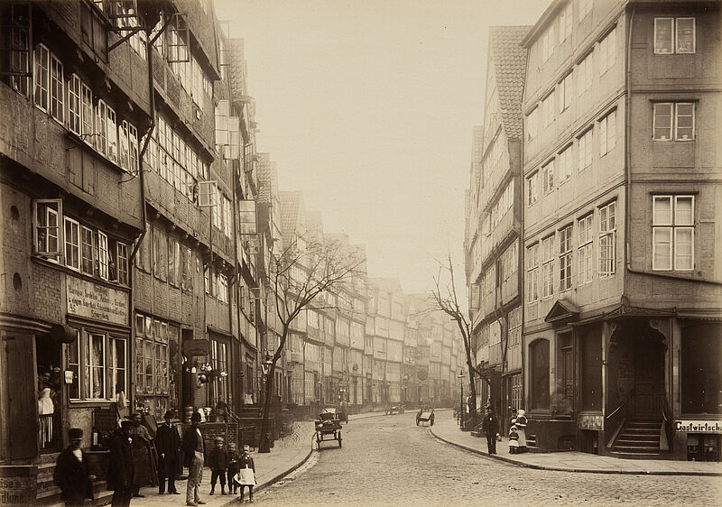 Georg Koppmann, Brook von Osten aus gesehen (Aus: Hamburg 1883. Ansichten aus dem niederzulegenden Stadttheil), 1883