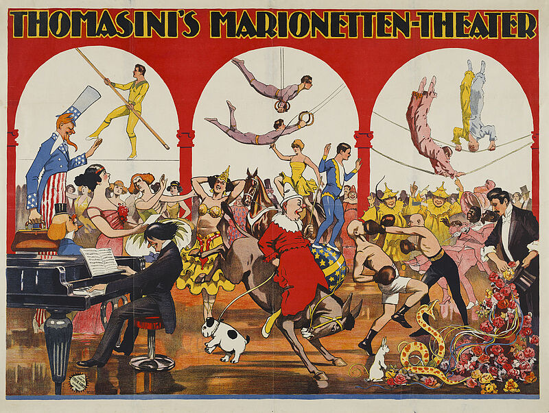 Fa. Lith. Adolph Friedländer, "Thomasini's Marionetten-Theater" (Originaltitel), 1921