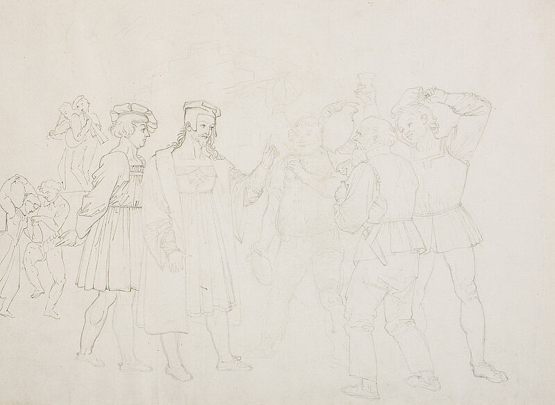 Peter Cornelius, Entwurf zur Illustration von Goethes "Faust"