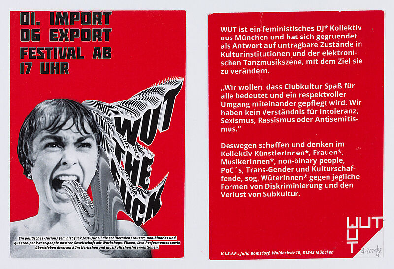 WUT-Kollektiv, Flyer und Sticker des WUT-Kollektivs, 2017 - 2019