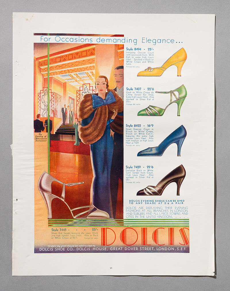 Werbeseite: Dolcis Shoe Co., Dolcis House, London, Quelle unbekannt, um 1935