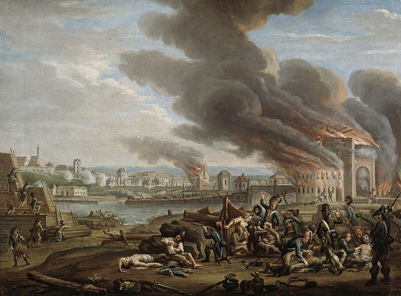 Johann Jakob Dorner d.J., Das Gefecht an der Isarbrücke im September 1796, 1798