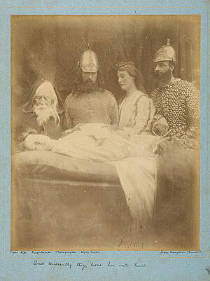 Julia Margaret Cameron, Lancelot und Elaine, Szene zu Alfred Tennyson's Idylls of the King, Freshwater, Isle of Wight, 1874/75