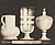 Ludwig Belitski, Ein gestreiftes u. zwei retikulierte venezianische Glasgefäße, 16. u. 17. Jahrhundert (aus: Vorbilder für Handwerker und Fabrikanten...), vor 1855