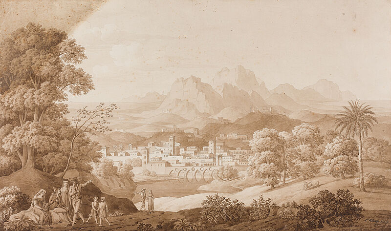 Leo von Klenze, Idealansicht einer italienischen Landschaft, 1807
