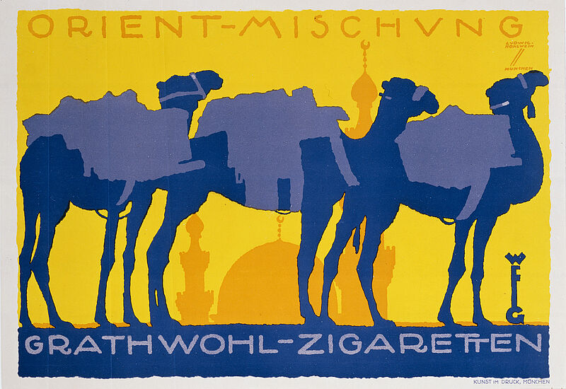 Ludwig Hohlwein, „GRATHWOHL-ZIGARETTEN / ORIENT-MISCHUNG“ (Originaltitel), um 1920