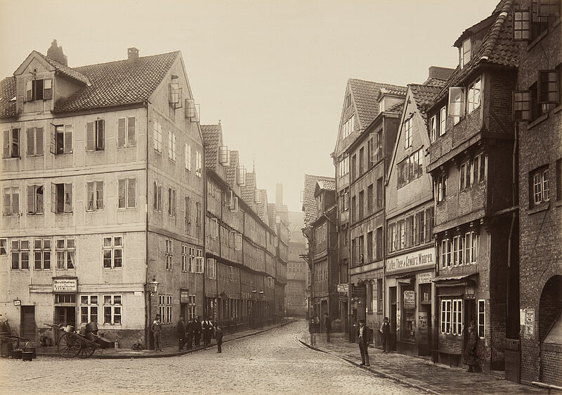 Georg Koppmann, Altstädter Neuerweg (Aus: Hamburg 1883. Ansichten aus dem niederzulegenden Stadttheil), 1883