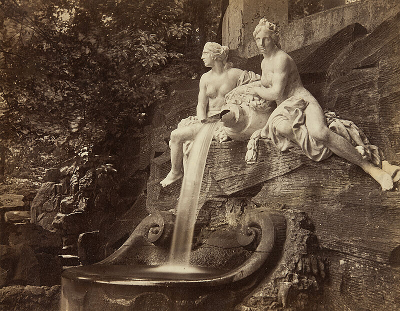 Georg Maria Eckert, Schlosspark Schwetzingen – Brunnen am Apollo-Tempel, um 1865