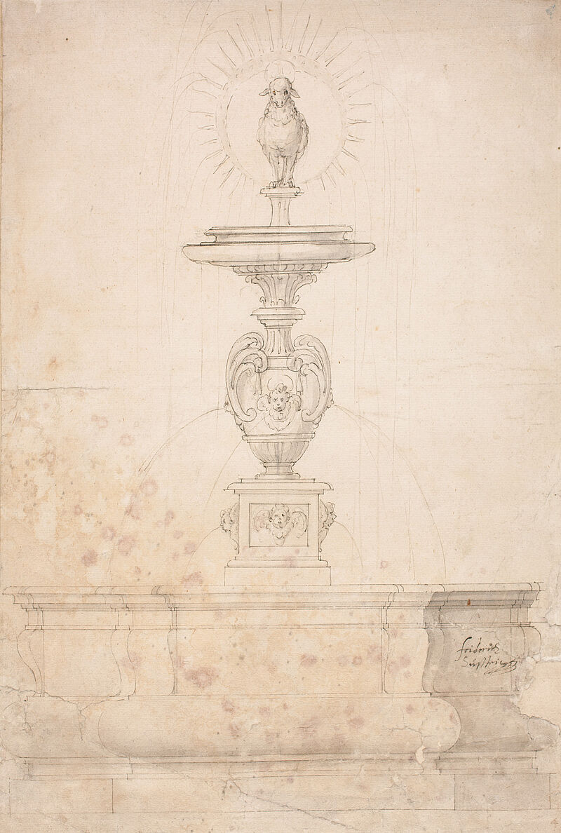 Friedrich Sustris, Entwurf für einen Brunnen