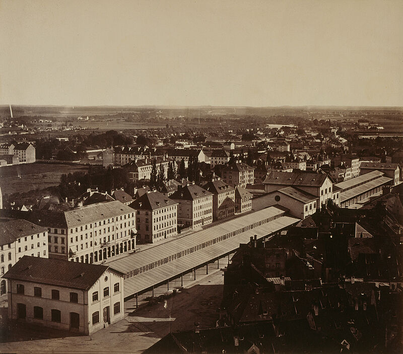 Georg Böttger, Ausschnitt aus dem Panorama von München vom Petersturm aufgenommen, 1858
