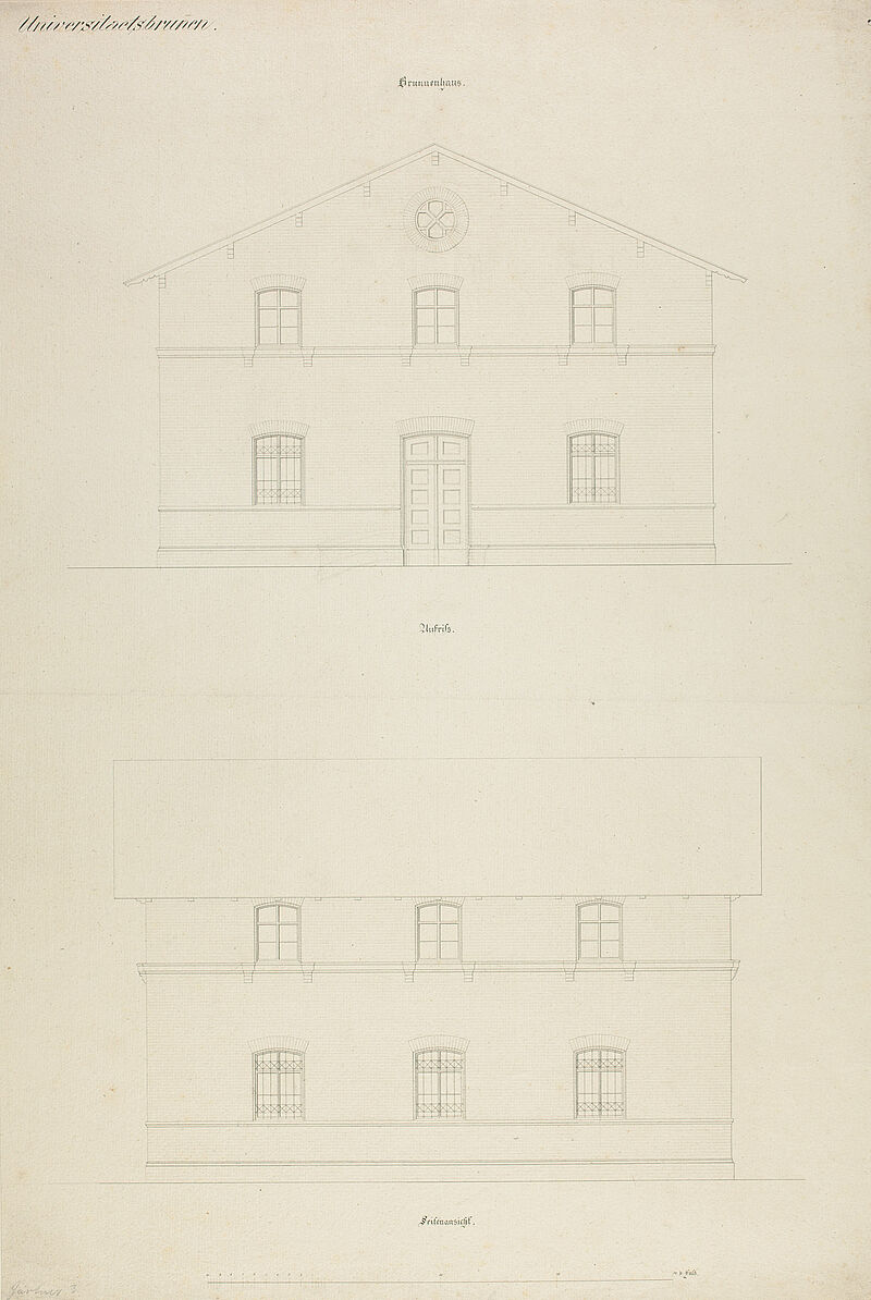 Friedrich von Gärtner, Entwurf Brunnenhaus im Englischen Garten, um 1840