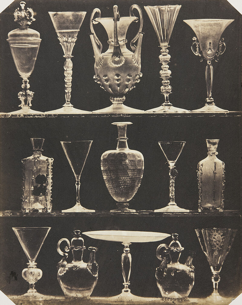 Ludwig Belitski, 15 venezianische Glasgefäße, zwei Fünftel Naturgröße, 15. und 16. Jahrhundert (aus: Vorbilder für Handwerker und Fabrikanten...), vor 1855