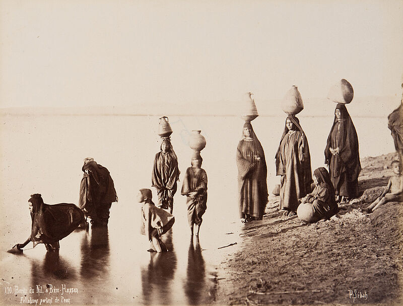 Pascal Sébah, Bords du Nil, à Beni-Hassan (Originaltitel), um 1870