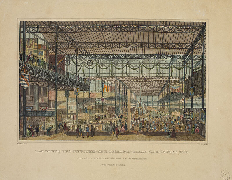 Jobst Riegel, Heubach, Glaspalast – Innenansicht, 1854