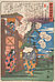 Leporello: [60 japanische Farbholzschnitte verschiedener Künstler, z.B. Kunisada, Kuniyoshi, Hiroshige], 1830–1850
