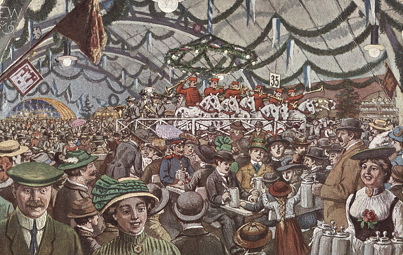Postkarte Augustiner-Festhalle, um 1910