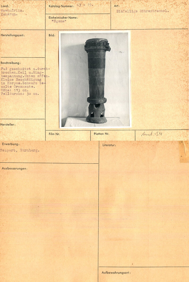 Fang, mbε / mbεjn – Einfellige Zylindertrommel mit Keilringspannung, vor 1943