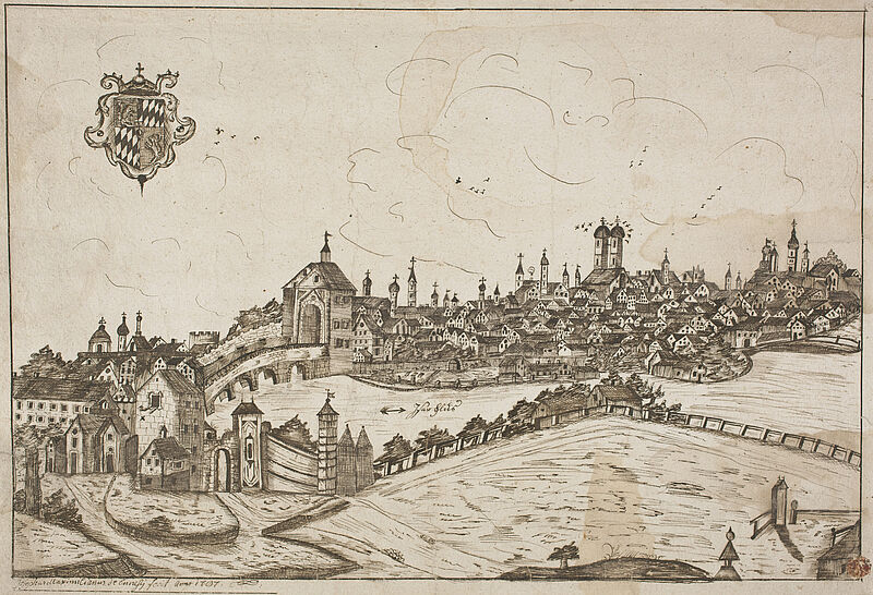 Josephus Maximilianus de Eunesti, Blick auf München vom Gasteig aus, 1707