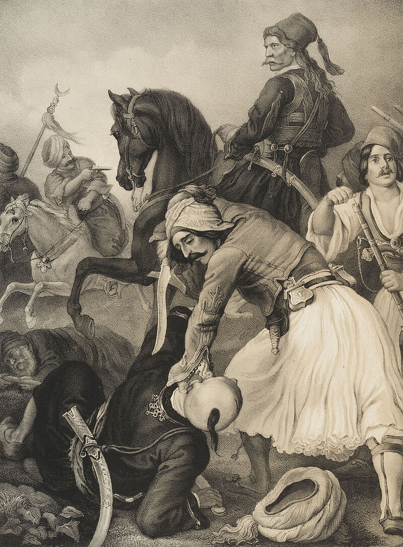 Johann Baptist Kuhn, Peter Hess, Metaxas schlägt die Türken bei Lala, um 1845