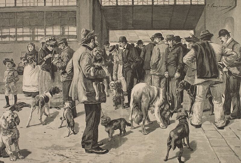 Arthur Langhammer, Der Hundemarkt in München, 1892