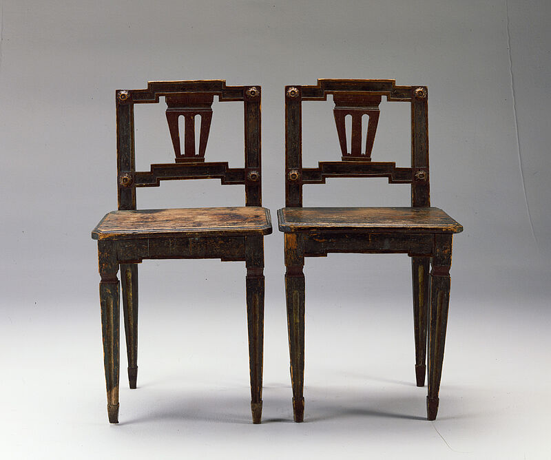 Stuhl (1/2) im Zopfstil, süddeutsch, um 1800