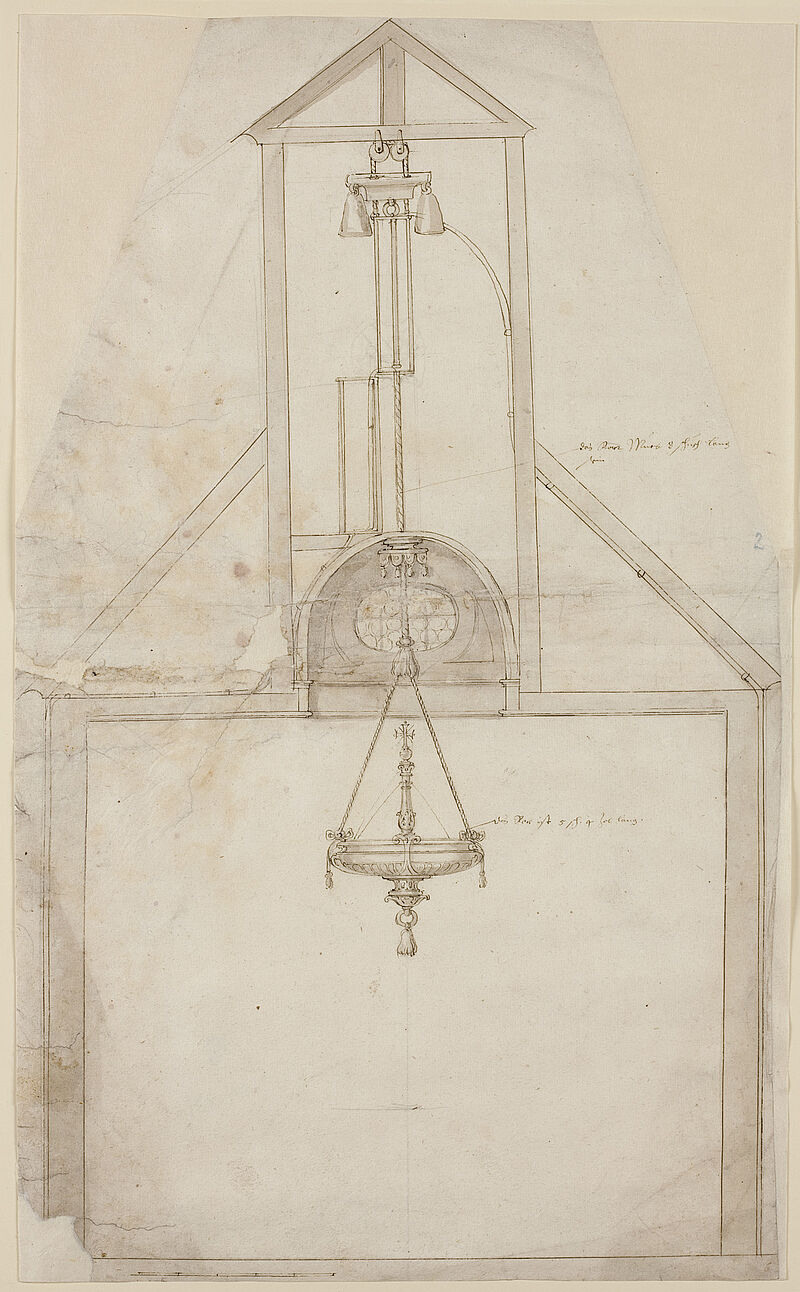 Friedrich Sustris, Entwurf für einen hängenden Brunnen