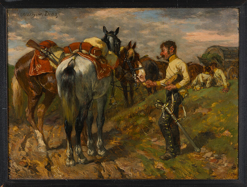 Wilhelm von Diez, Rast (Soldat mit Pferden)
