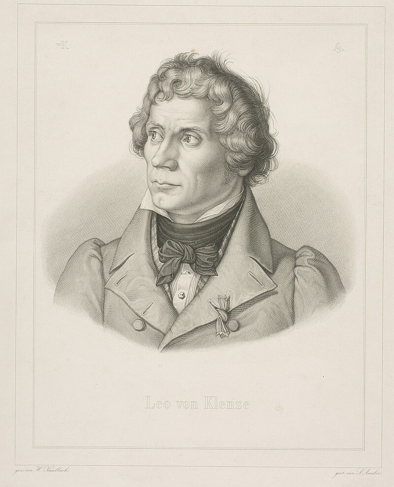 Samuel Amsler, Wilhelm von Kaulbach, Bildnis Leo von Klenze / Brustbild
