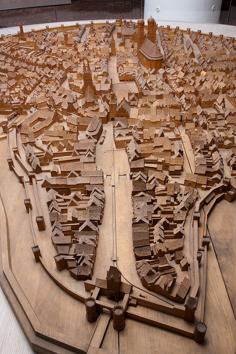 Albert Maurer, Modell der Stadt München im 16. Jahrhundert (Kopie nach dem Modell von Jakob Sandtner aus dem Jahr 1570), 1927–1933