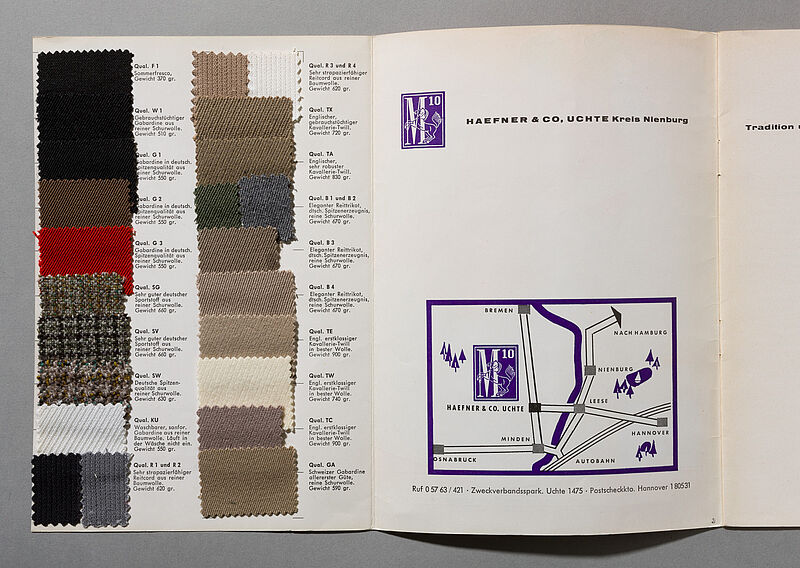 Hans Fischach, Verkaufskatalog: Haefner & Co. Uchte, Spezialfabrik für Reitbekleidung, ca. 1957
