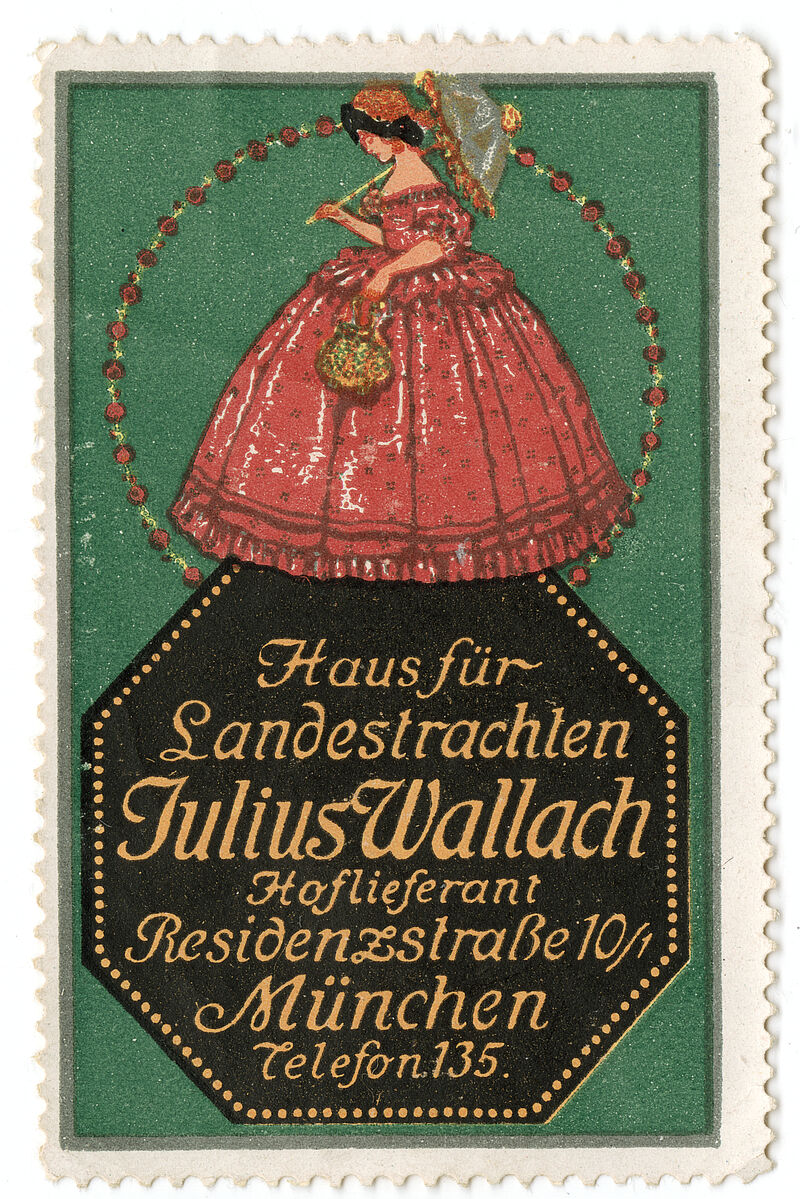Verschiedene, Reklame- und Verschlussmarken Münchner Firmen: Breiter, Frey, Dallmayr, Wallach, Urban, Schachinger, Wamsler, Develey, Roeckl, um 1900–1910