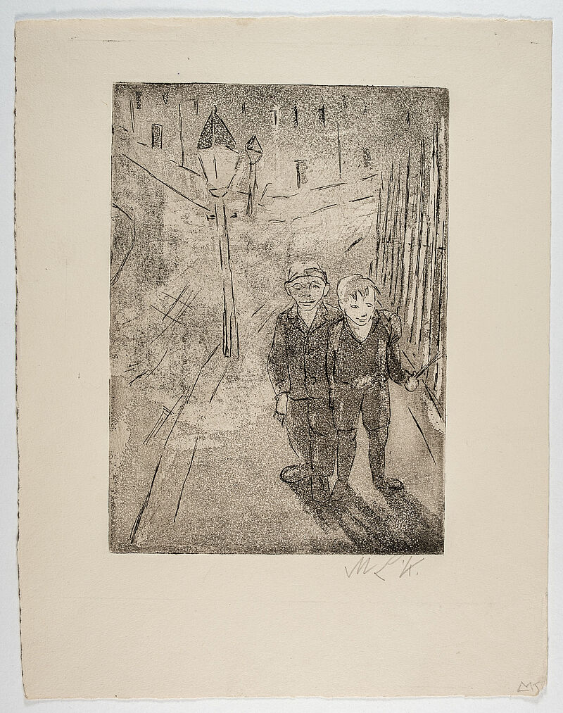 Maria Luiko, Zwei Knaben auf der Straße I, um 1935