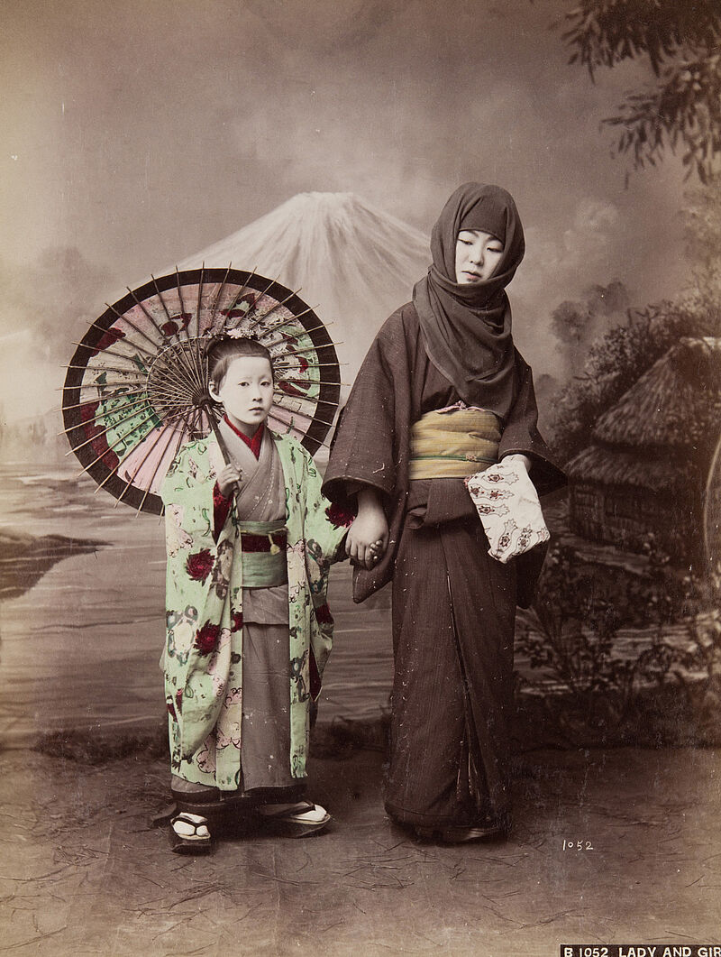 Kusakabe Kimbei, Lady and Girl, Um 1880-1890