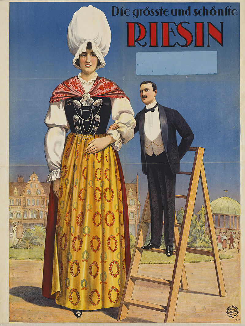 Fa. Lith. Adolph Friedländer, "Die größte und schönste Riesin" (Originaltitel), um 1920